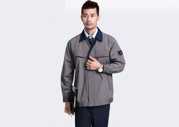 Anti - Wrinkle Outdoor Work Uniform Embroidery 100% Polyester Fiber Blended With Cotton