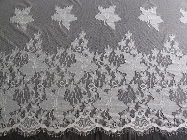 Cotton Eyelash Trim Embroidery Lace Fabric For Curtain And Clothing