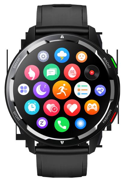 V8PRO Reloj inteligente  inteTFT de 1.32 impermeable IP68 monitor de frecuencia cardíaca y presión arterial (negro)