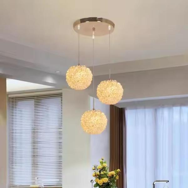 Lampe de lychee de cristal moderne Luxe Villa Duplex Éclairage d'escalier pour le salon et la chambre haute