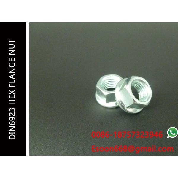 DIN6923 Hex Flange nut Blue-White Zinc Plated M20-2.5 Size range Grade 4.8-12.8 ISO 4161