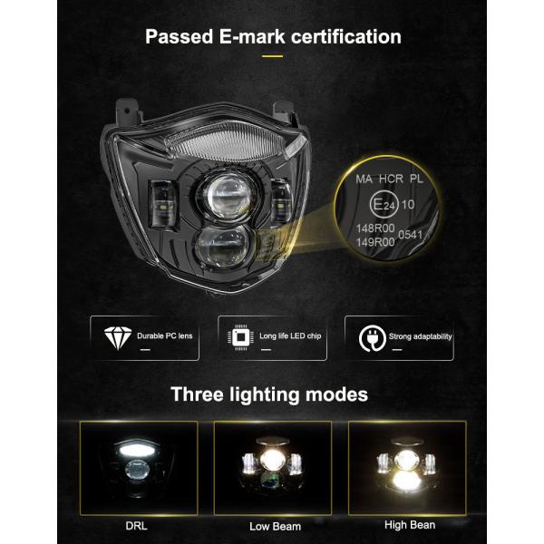 Black LED Motorcycle Headlight for Yamaha XT660R XT660X Custom Modified Design Upgrade