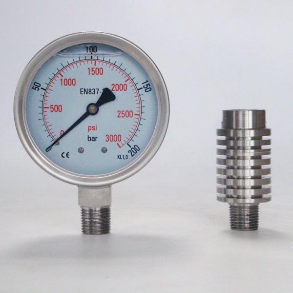 3000 Psi 200 Bar All Stainless Steel Pressure Gauge KL 1.0 Bottom Connection