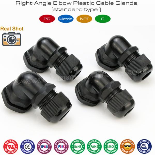 Conectores glándula NPT en ángulo recto de 90°, prensaestopas acodados de poliamida y prensacables de nylon impermeables IP68 Prensaestopas NPT en ángulo de 90 grados, prensacables plásticos acodados 90° racores prensaestopas herméticos IP68