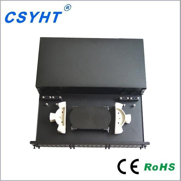 Odf 24 Fibers Drawer Fiber Optic Distribution Frame Rack Mounted Without Sliding Rail