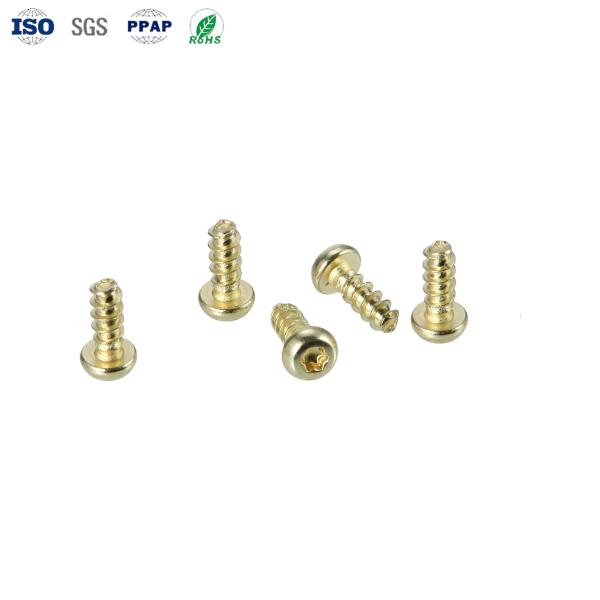 Fijación personalizada Oro Hexágono Lobular Socket Pan Head Tornos de autoaplazamiento con servicios OEM ODM y recubrimiento plano