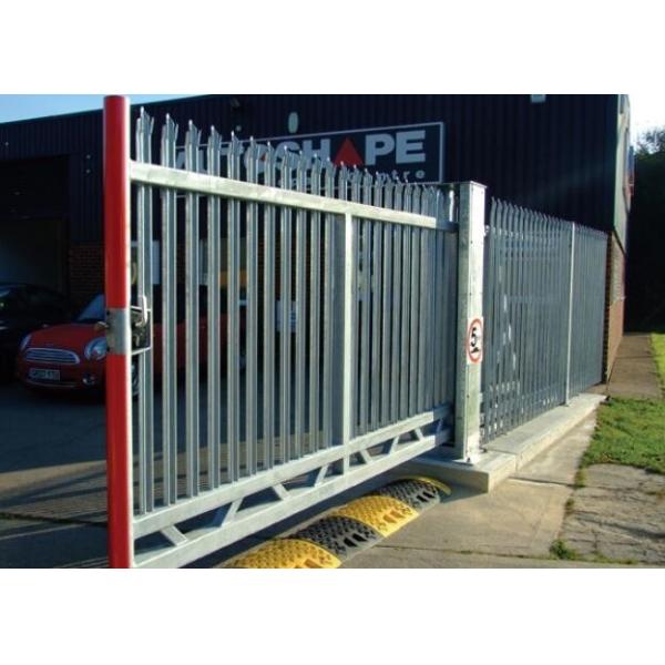 3m Steel Palisade Fencing , 12m Length Palisade Sliding Gate