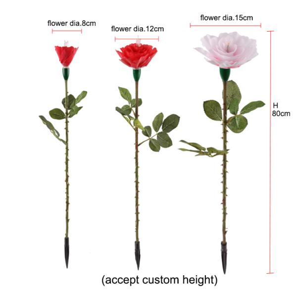 LED Simulation Silicone Rose Lights Lawn Flower Lamp Garden Courtyard Bright Landscape Decorative