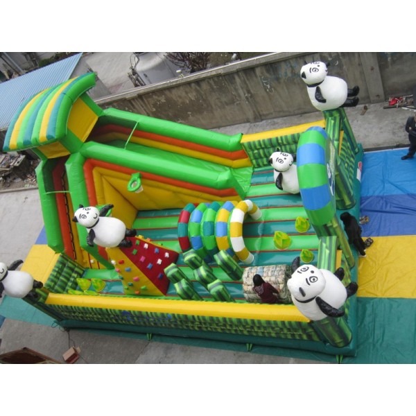 Commercial Factory Sale of Large Panda Jumpers Inflatable Bounce House Kids' Bouncy Castle with Slide Inflatable Playground
