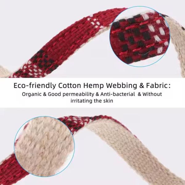 Anti Allergic Cat Collar With Bell Cotton Linen Adjustable Safe Cute Pet Collar