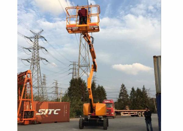 16 Meter 2WD Articulated Hydraulic Boom Lift With 230kgs Capacity 180 Return Platform