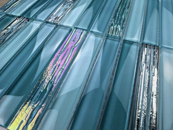 Firebrick 300x300mm Blue Glass Mosaics For Hotel And Living Room Stain-Resistance
