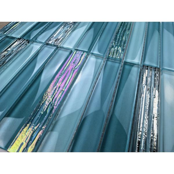 Firebrick 300x300mm Blue Glass Mosaics For Hotel And Living Room Stain-Resistance