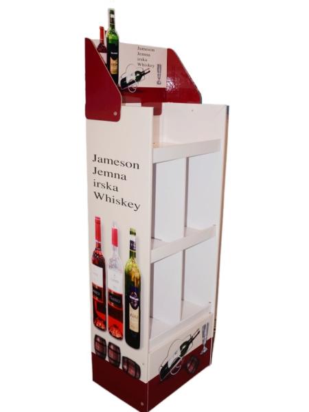 CMYK / Pantone Printing Color Cardboard Floor Displays With Flat / Folding Structure