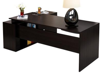 Beautiful Manager Office Furniture / Modern Office Desk Light Walnut / Black Color Custom