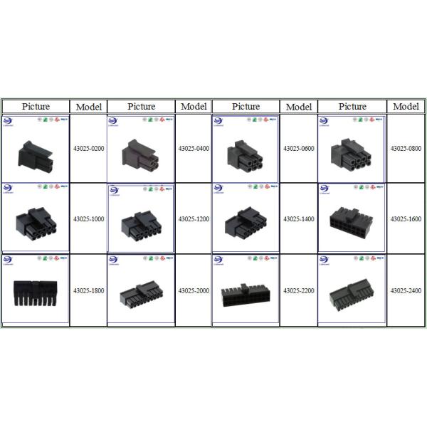 Микро- приспособьте 3,0 43025 кабельного соединителя 2row для проводки передачи сигнала