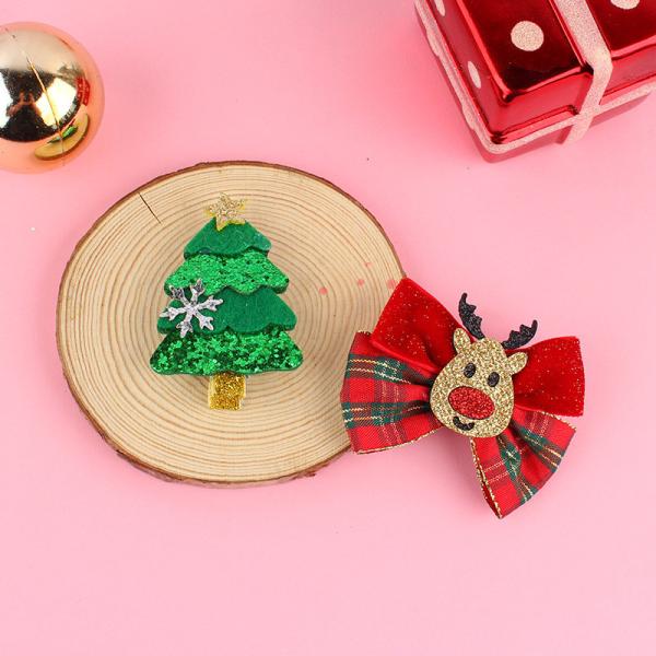Christmas Girls Hair Accessories Set Hair Clips Christmas Bows Hair Clips Girls Hairpin For Children And Adults