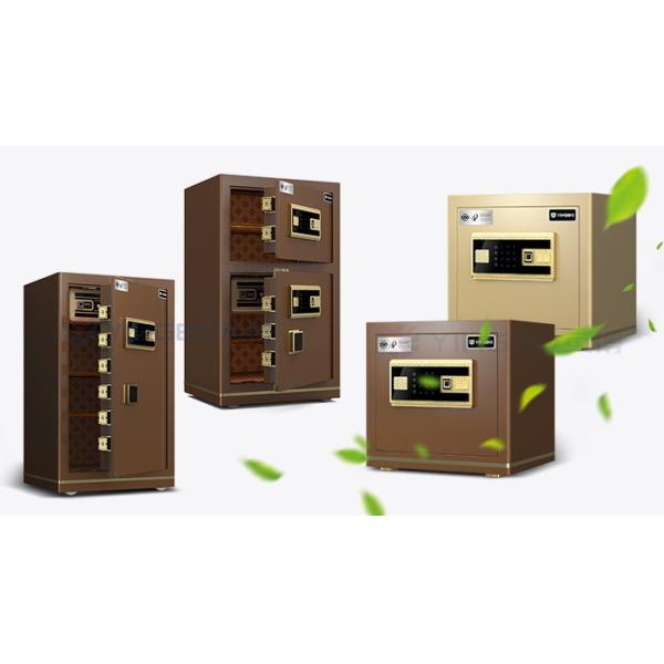 Coffee Solid Steel Office Safe Box Dual Alarm Fingerprint Safe Box Small Safe