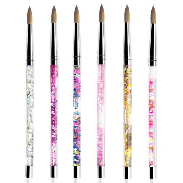 Custom Logo Pure Kolinsky Sable Nail Brush OEM Metal 3d Nail Brush