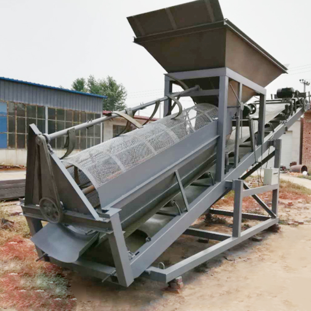 Custom-made High Efficiency Stainless Steel Drum-Type Rotary Screen Sand Washer with Belt Conveyor