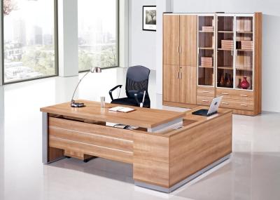 MFC L Shaped Office Desk With Drawers High Durability Knock Down Design