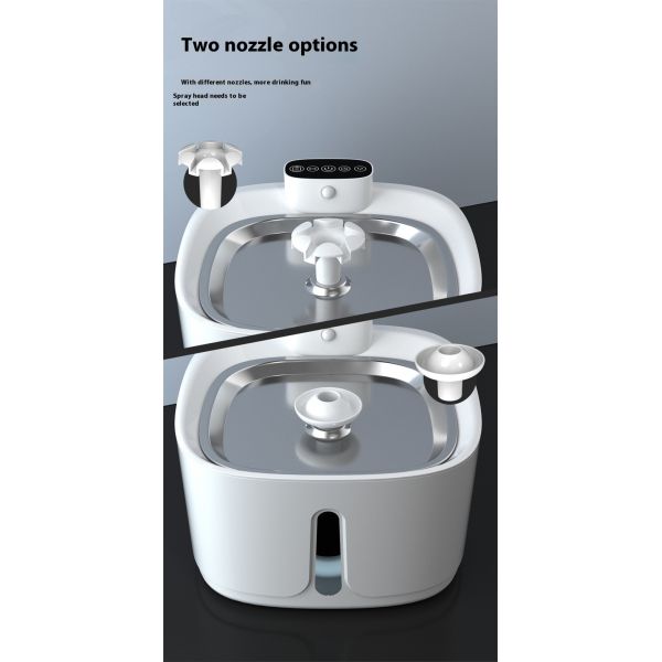 Smart Eco-Friendly Automatic Wireless Cat Dog Drinking Bowl Feeder Stainless Steel Pet Water Dispenser Silent Filter Charging
