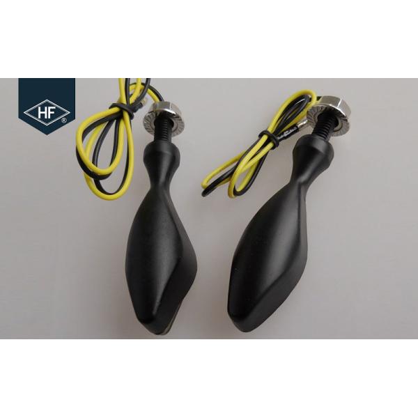 2 PCS Universal Aftermarket Motorcycle Lights LED Metal Amber Black Blinkers