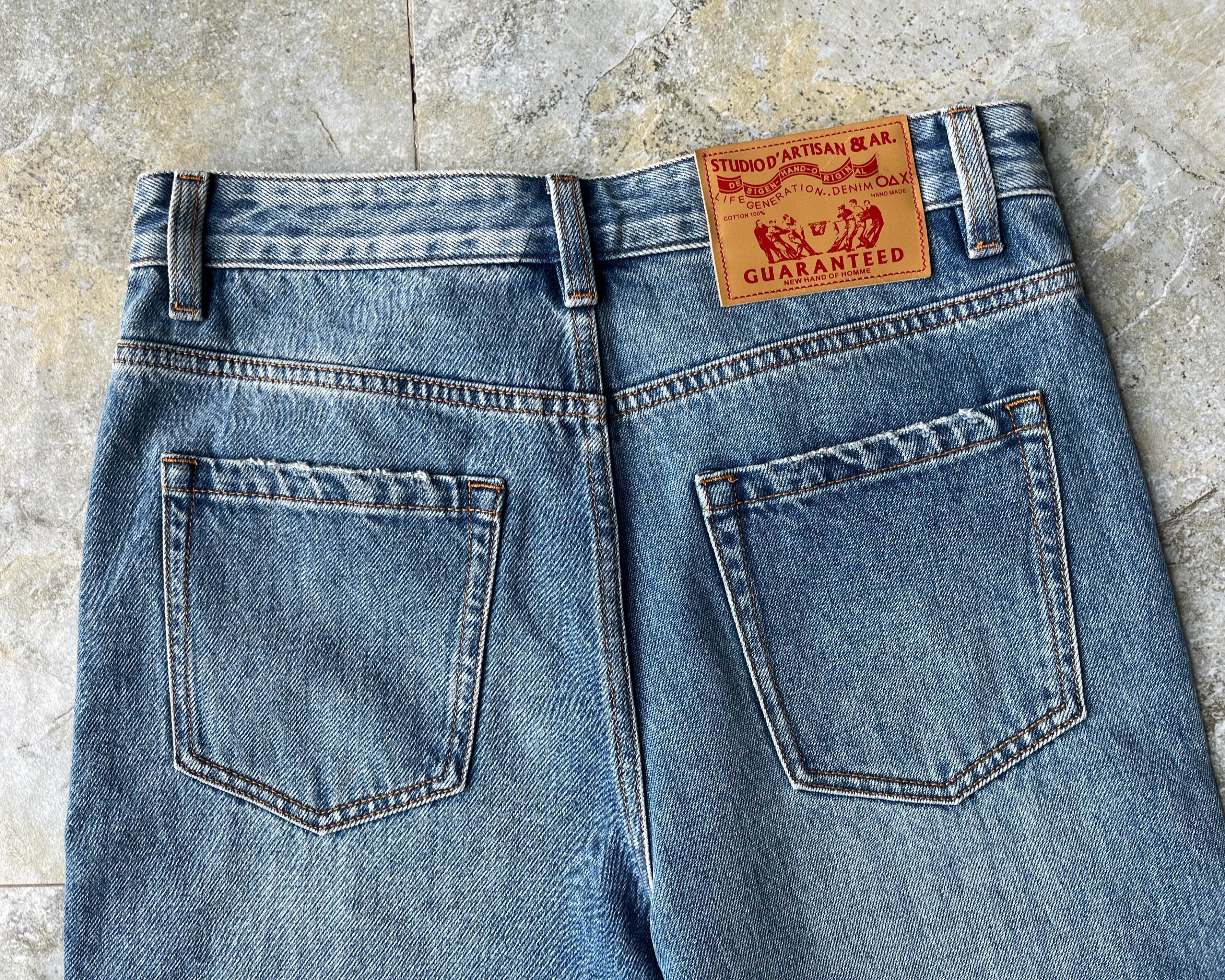 Gradient Vintage Men's Jeans Mid Waist Loose Wide Leg Jeans Straight