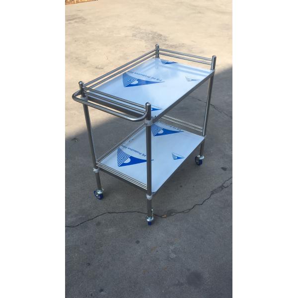 Stainless Steel Treatment Procedure Trolly Cart Hospital Medical Instrument With Four Castors