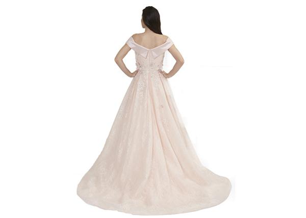 Embroidery Lace Muslim Long Evening Gowns Custom Size XS , S , M , L , XL