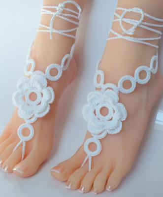 Crochet, Barefoot, Sandals, Nude, shoes, Foot, Jewelry, Beach, Wedding, Sexy, Anklet