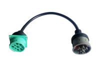 Green Type 2 J1939 Deutsch 9-Pin Male to 6-Pin J1708 Female Cable