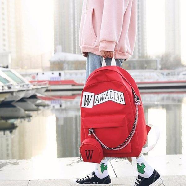 Schoolbag female han edition hits color street backpacks college wind schoolbag canvas backpack leisure computer bag