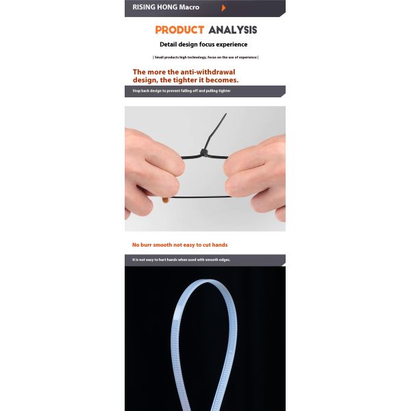Strong Nylon 66 Cable Ties Self-Locking Plastic Strap Strangler in Black & White 100mm to 400mm Length Options