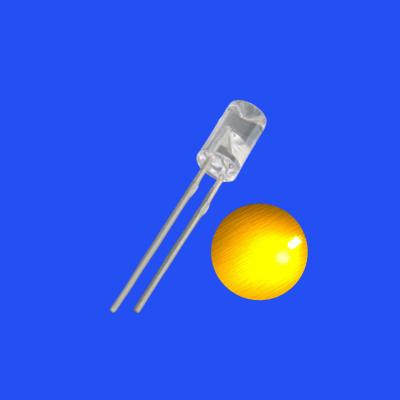 LED flash 4mm 0.5Hz 1/2 Ciclo de Função Amarelo Cor 585nm 500mcd 80deg Forma Côncava Cabeça sem flanges LED piscando