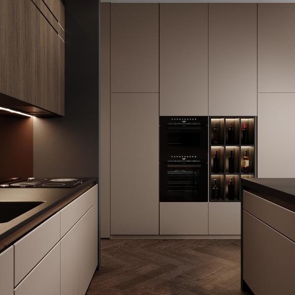 Современные модульные кухонные шкафы европейского стиля Лаковые кухонные шкафы для квартиры