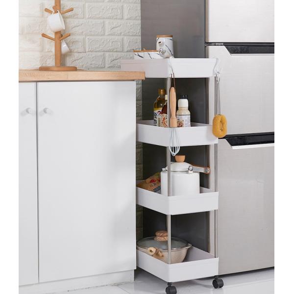 Multilayer Mobile Storage Trolley Rack For Kitchen Bedroom Bathroom