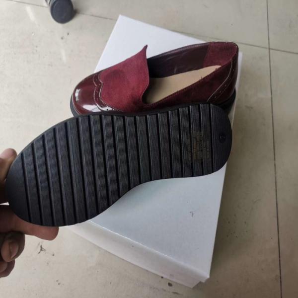 STOCKPAPA Ladies Burgundy Black Leather Oxford Shoes Size 36-41