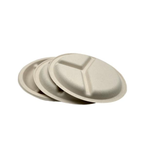 φ225×18mm 16 Grams Biodegradable Sugarcane Bagasse Plates