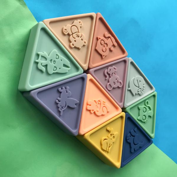 Картины игрушки отработочных детей строительные блоки воспитательной животной триангулярные