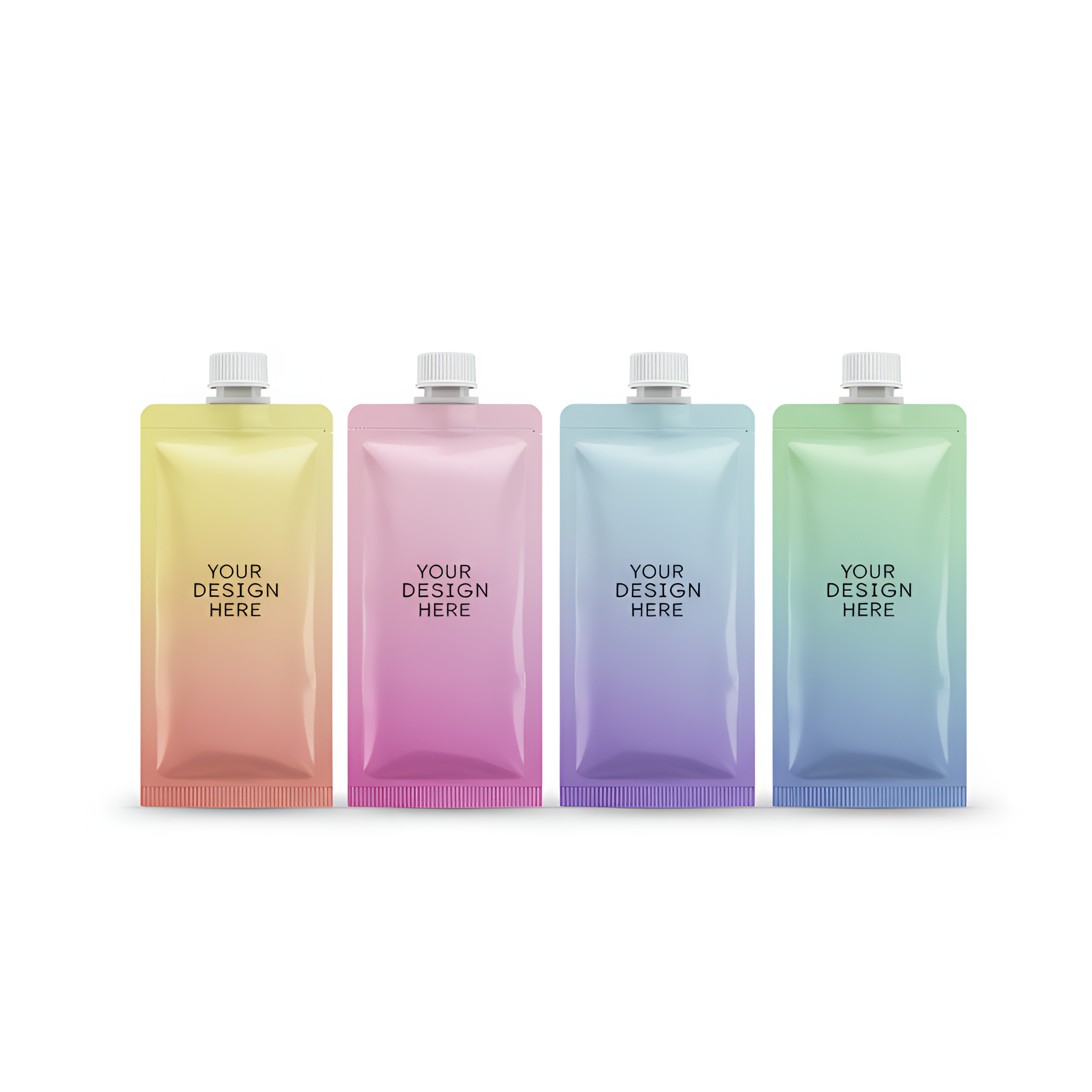 Spout Top Pouch Bottom Gusset for Cosmetics/Lotion/Makeup Cream PE Material Silk Screen Printing Custom Orders Accepted