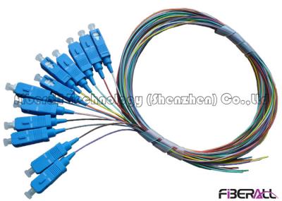12 Colors Pigtail Fiber Optic Cable Set , SC Pigtail Single Mode High Return Loss