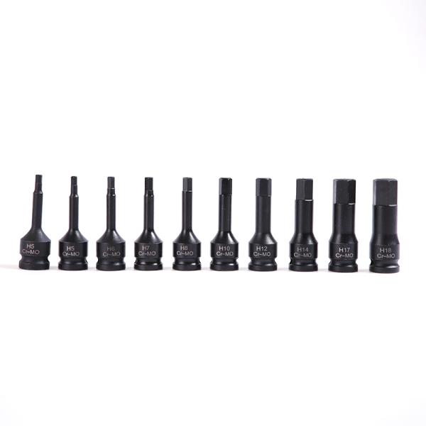 H5 Hex  Impact Socket Set for Durable Car Repairing 1 1/2IN, 3/4IN, 1/2in, 3/8in