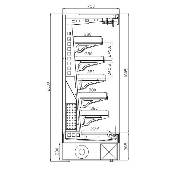 AUTOMATIC DEFROST 6-FT PLUG-IN OPEN-CASE CHILLER BLACK
