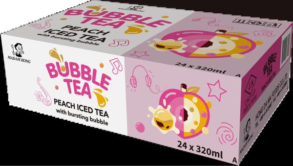 Best Sale for Beverage Wholesalers: 320ml * 25 Bottles of Taiwan Peach Bubble Milk Tea Canned Drink Beverage with Bursti