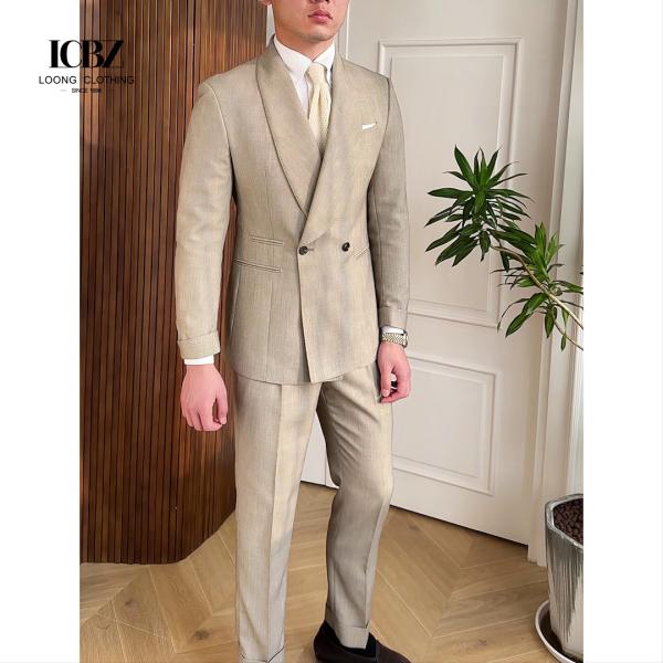 Nonwoven Weaving Method Wool Cotton Slim Fit Business Formal Men Suit Jacket Blazers