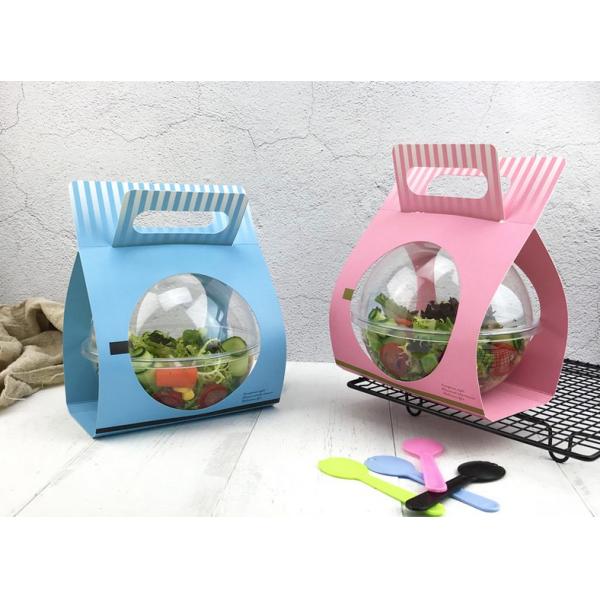 Salad Bowl with Lid Paper Card Dimension 13.5* 5.3 6.5 cm Convenient and Eco-Friendly