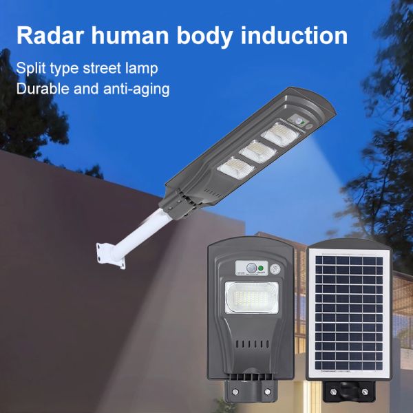 Luces solares de calle para exteriores rurales con sensor de cuerpo humano para el hogar