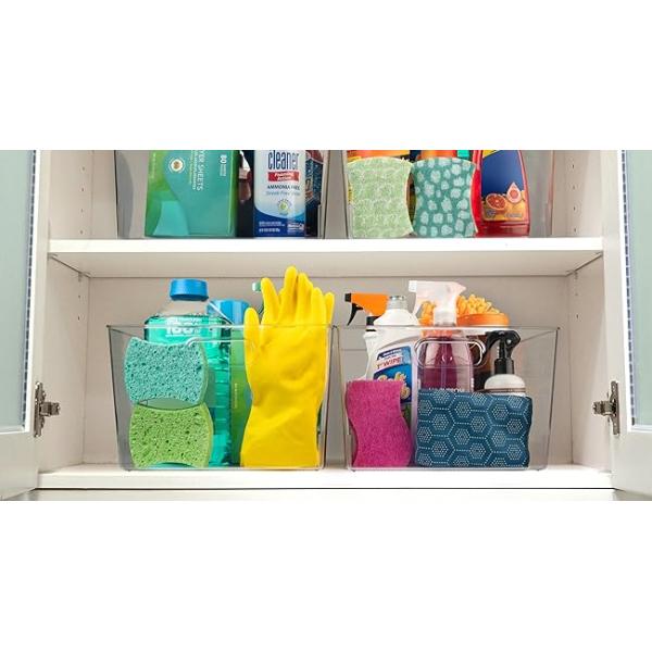 Clear Plastic Storage Bins – XL Pack Perfect For Kitchen,Fridge, Pantry Organization, Cabinet Organizers