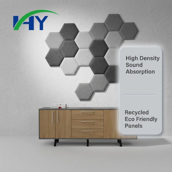 OEM Wholesale Hexagon Acoustic Panels Flame Retardant PET For Commercial Building Material Supply